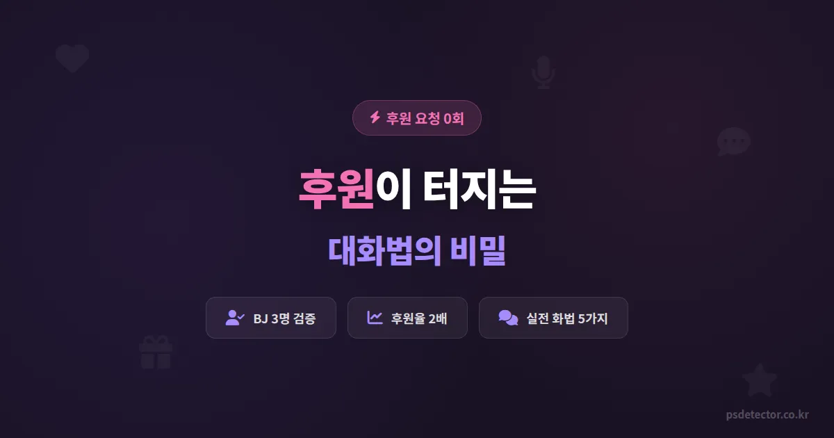 BJ 팬 후원 유도, 요청 한 번 없이 후원율 높인 BJ 3명의 실전 대화법