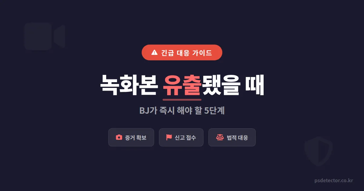 방송 녹화본 유출 대응, 실제로 당한 BJ 2명이 알려주는 긴급 조치와 법적 절차