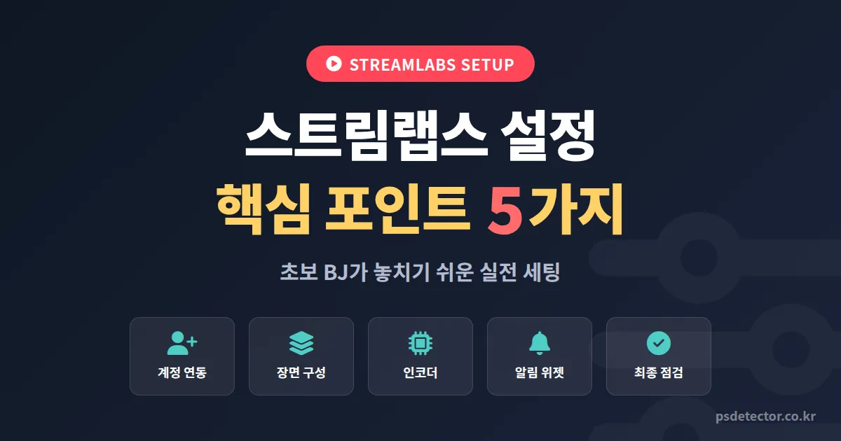 스트림랩스 설정 방법, 처음 설치하는 BJ가 놓치기 쉬운 핵심 포인트 5가지