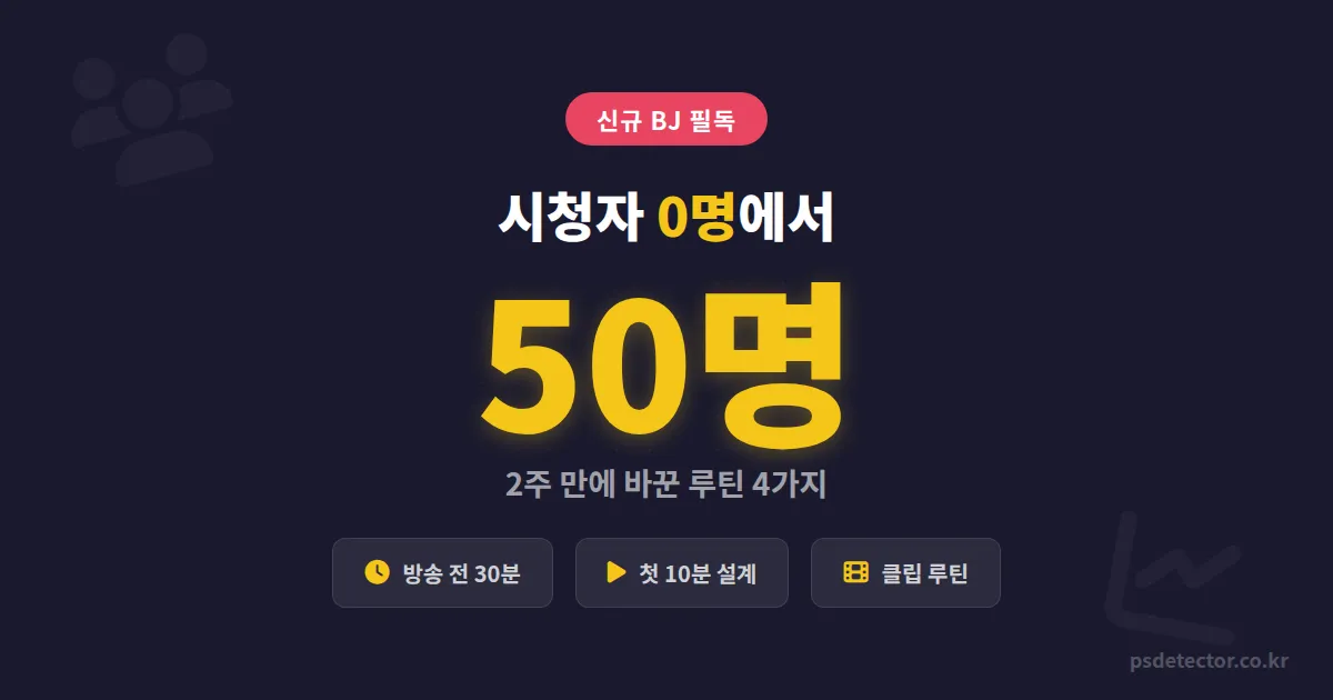 신규 BJ 시청자 모으기, 방송 2주 차에 동접 50명 찍은 BJ들의 공통 루틴 4가지
