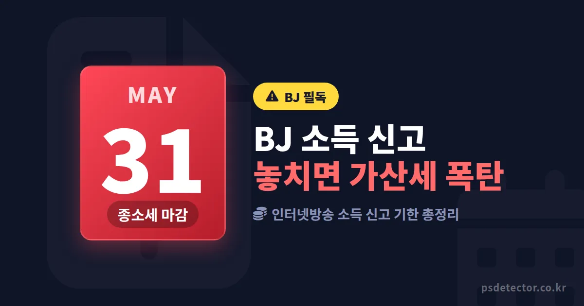 인터넷방송 소득 신고 기한, 5월 놓친 BJ 3명이 가산세 300만원 맞은 실전 사례