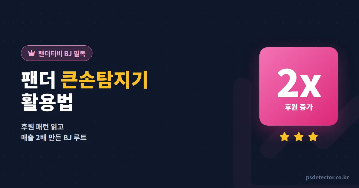 팬더 큰손탐지기 활용법, 후원 패턴 읽어 매출 2배 만든 BJ 3명의 실전 루트