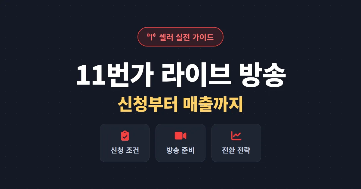11번가 라이브 방송 시작 가이드 - 입점 셀러가 알아야 할 신청 방법과 매출 올리는 전략