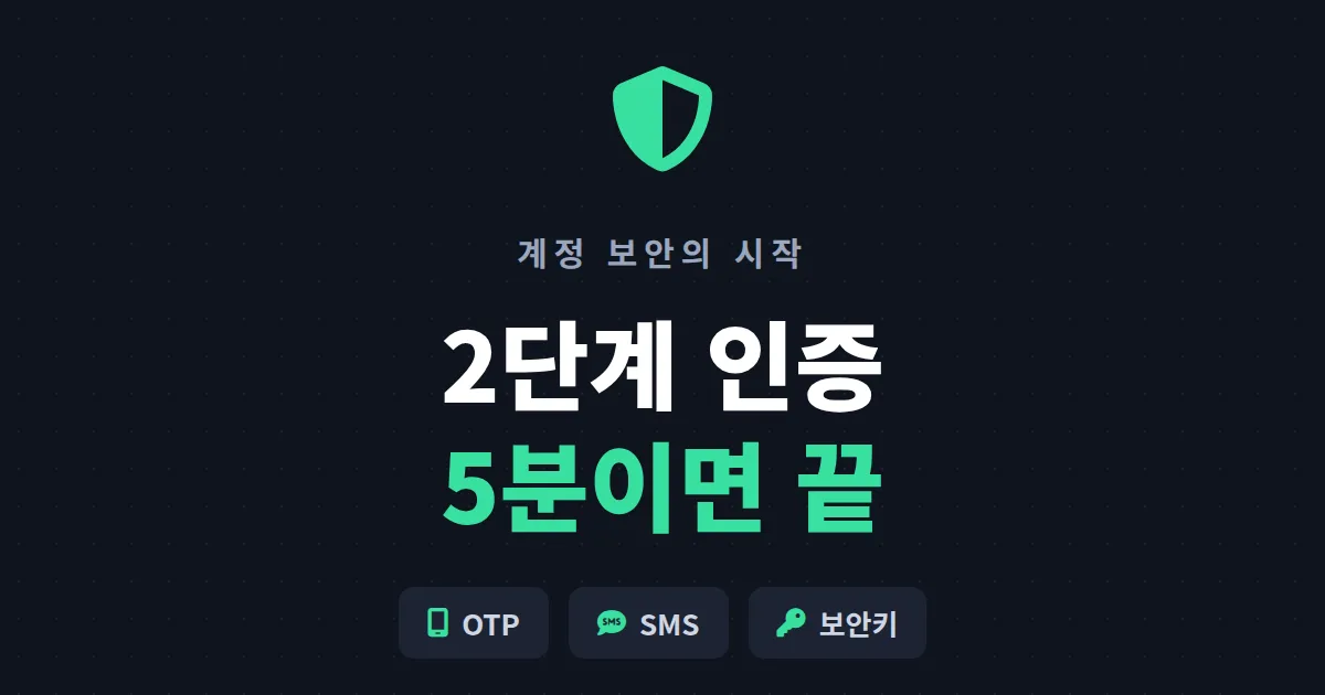 2단계 인증 설정 방법 완벽 가이드 - 계정 해킹 막는 가장 확실한 방법