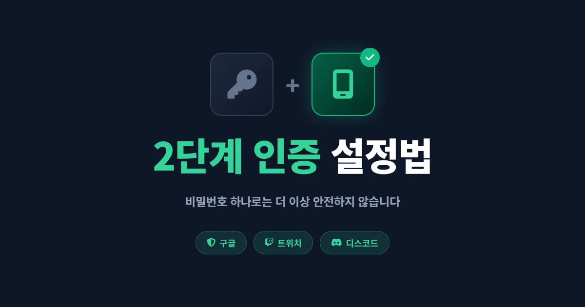2단계 인증 설정 방법 완벽 가이드 - 계정 해킹 막는 가장 확실한 보안 수단