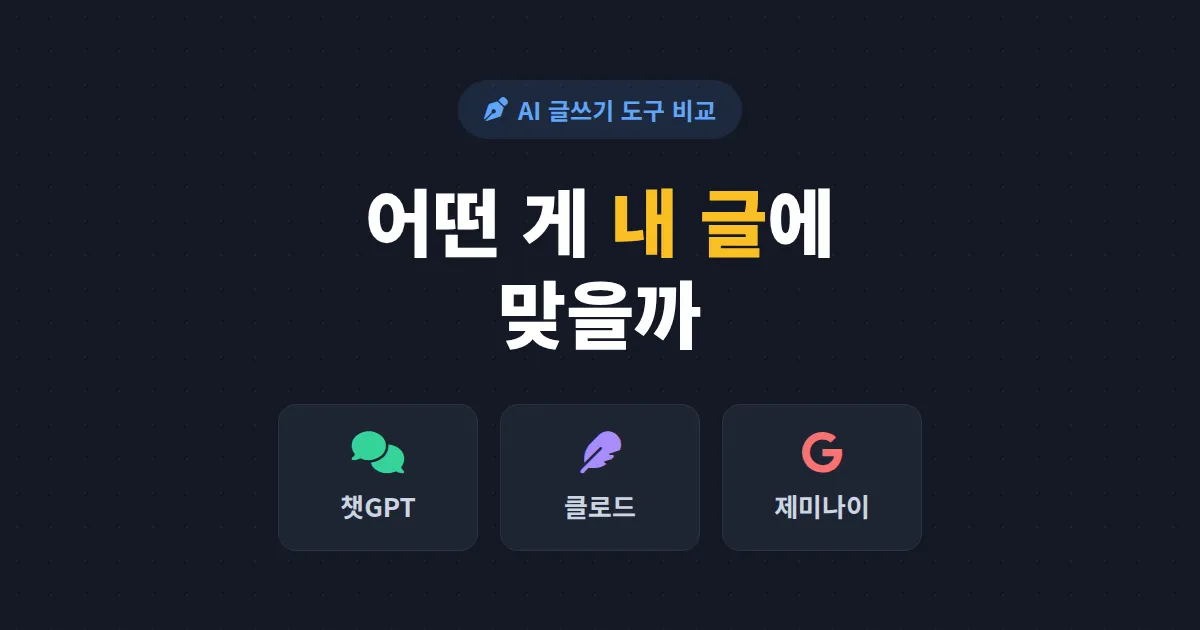 AI 글쓰기 도구 비교 - 챗GPT, 클로드, 제미나이 뭐가 다를까