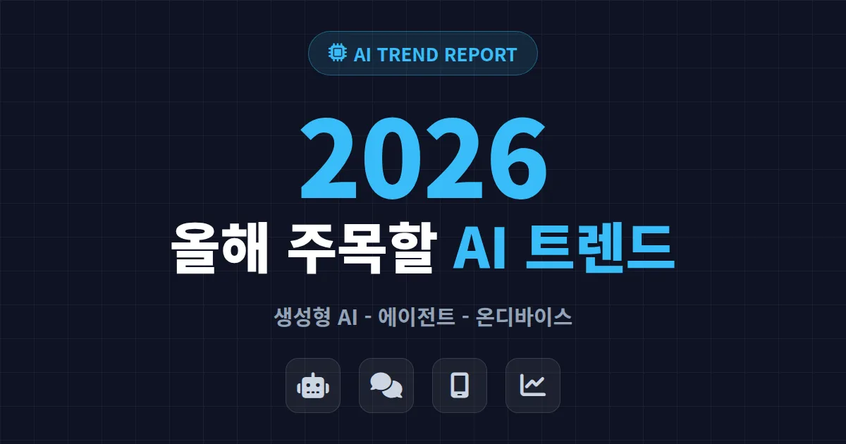 AI 트렌드 2026 전망 - 올해 주목할 7가지 변화와 실전 활용법