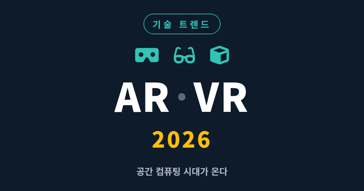 AR VR 기술 트렌드 2026 - 공간 컴퓨팅 시대가 바꾸는 일상과 산업
