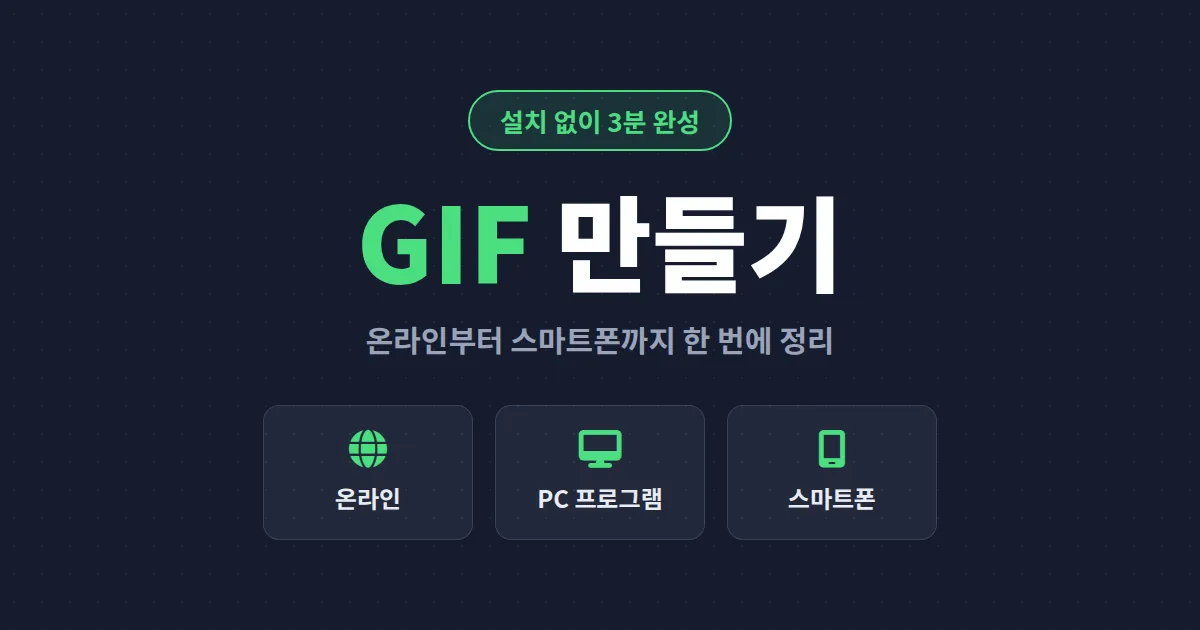 GIF 만들기 방법 총정리 - 설치 없이 3분 만에 움짤 만드는 법부터 용량 줄이기까지