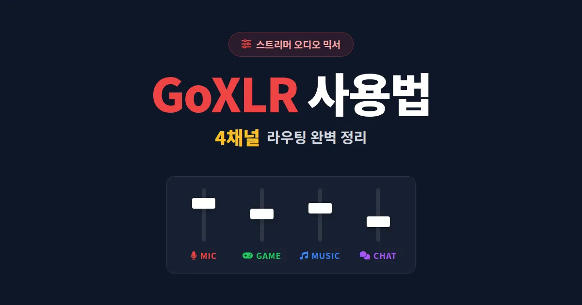 GoXLR 사용법 완벽 가이드 - 스트리머 필수 오디오 믹서 세팅 한번에 끝내기