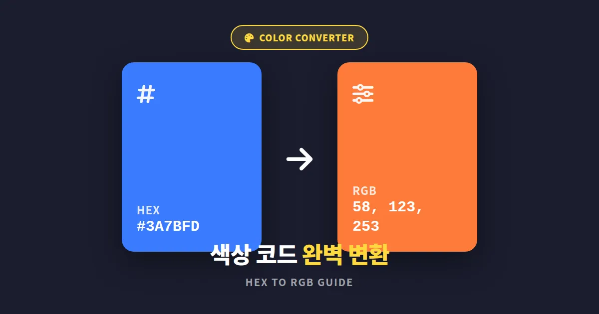 HEX to RGB 변환 완벽 가이드 - 색상 코드 변환 원리부터 실전 활용까지