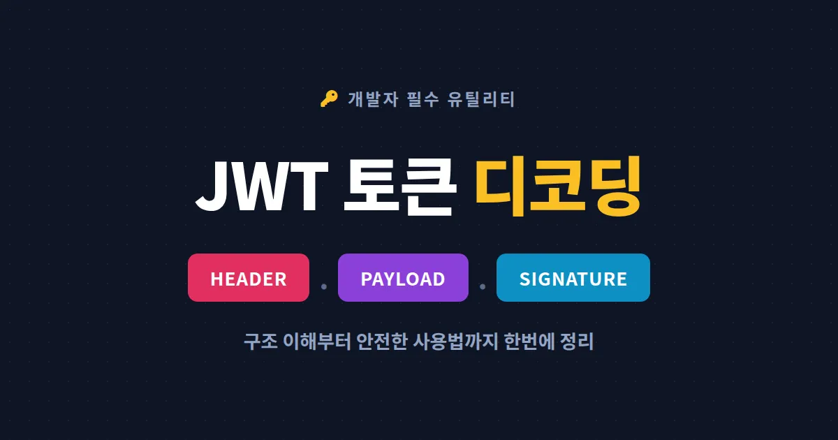 JWT 토큰 디코딩 완벽 가이드 - 구조 이해부터 안전한 디코딩 방법과 주의사항까지 총정리