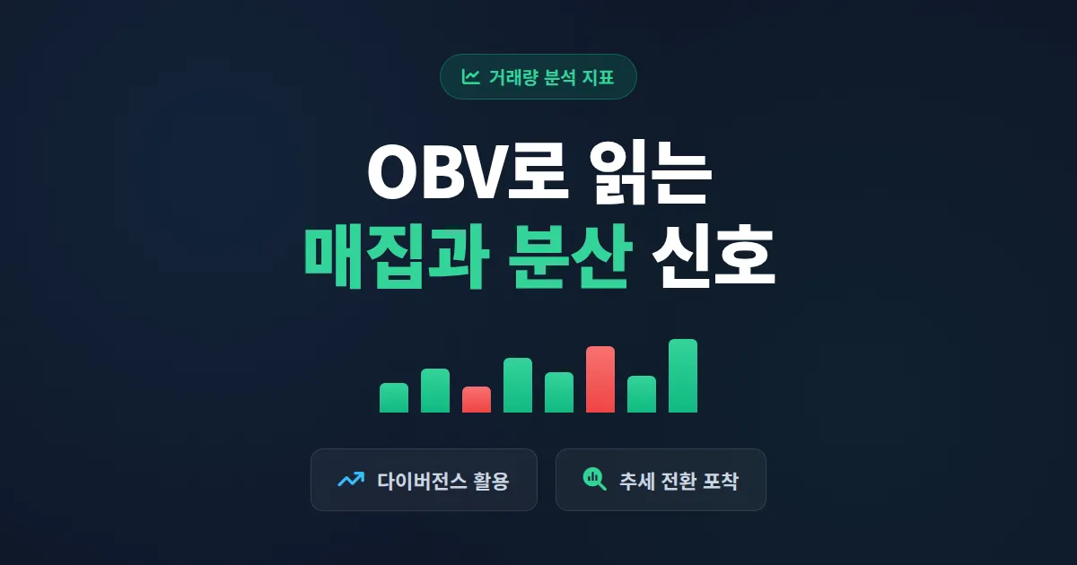 OBV 거래량 지표 완벽 가이드 - 매집과 분산 신호 읽는 법