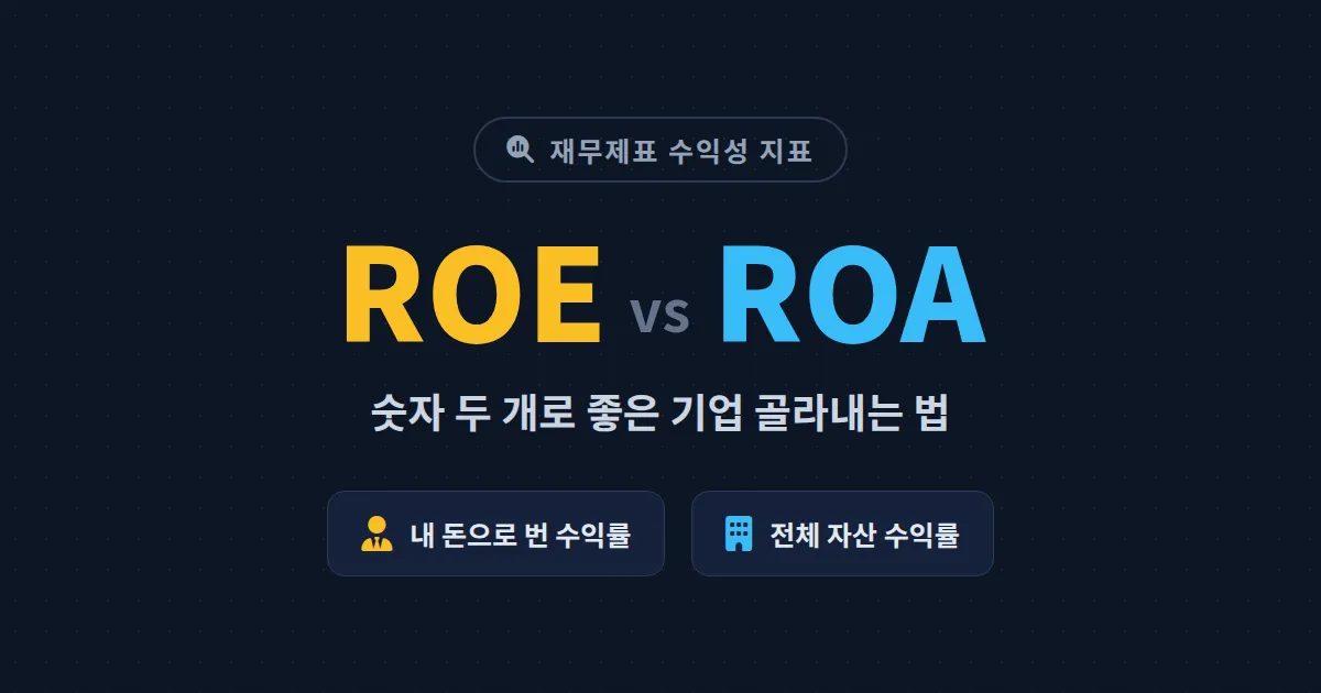 ROE ROA 분석법 완벽 정리 - 재무제표로 좋은 기업 골라내는 실전 가이드