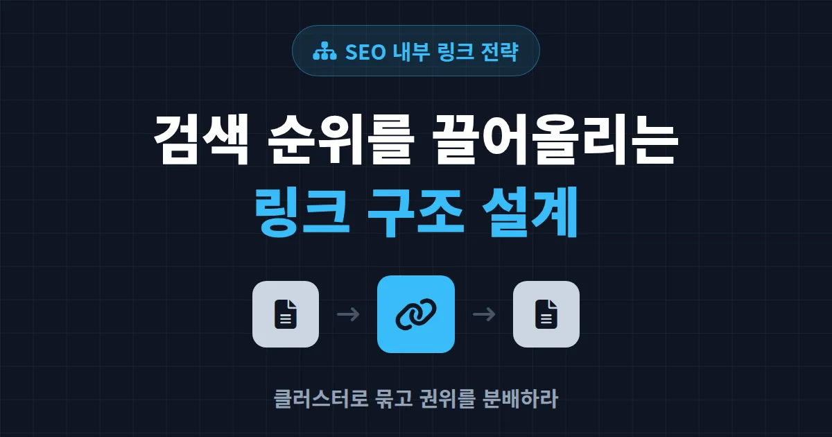 SEO 내부 링크 전략 완벽 가이드 - 검색 순위를 끌어올리는 링크 구조 설계법