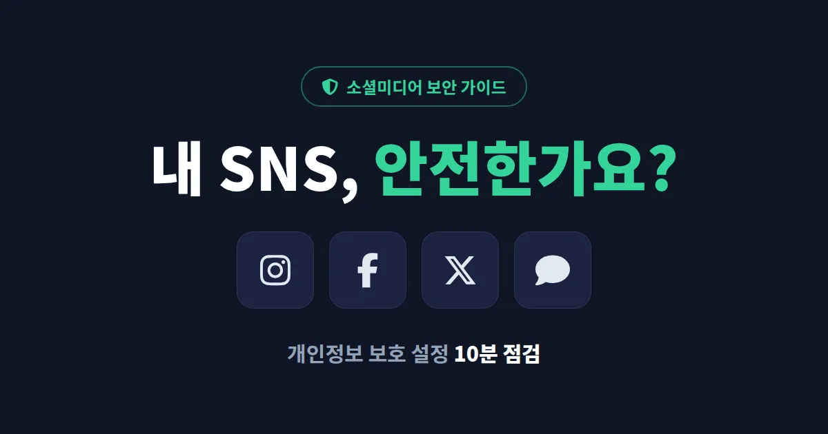 SNS 개인정보 보호 설정 총정리 - 인스타그램, 페이스북, X, 카카오톡 내 정보 지키는 법