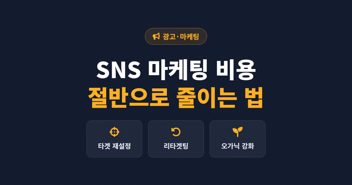 SNS 마케팅 비용 줄이는 법 7가지 - 광고비 절반으로 줄여도 성과는 유지하는 실전 전략
