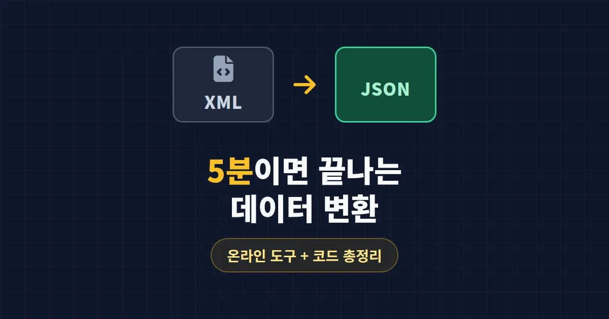 XML to JSON 변환, 5분 만에 끝내는 방법과 무료 도구 총정리