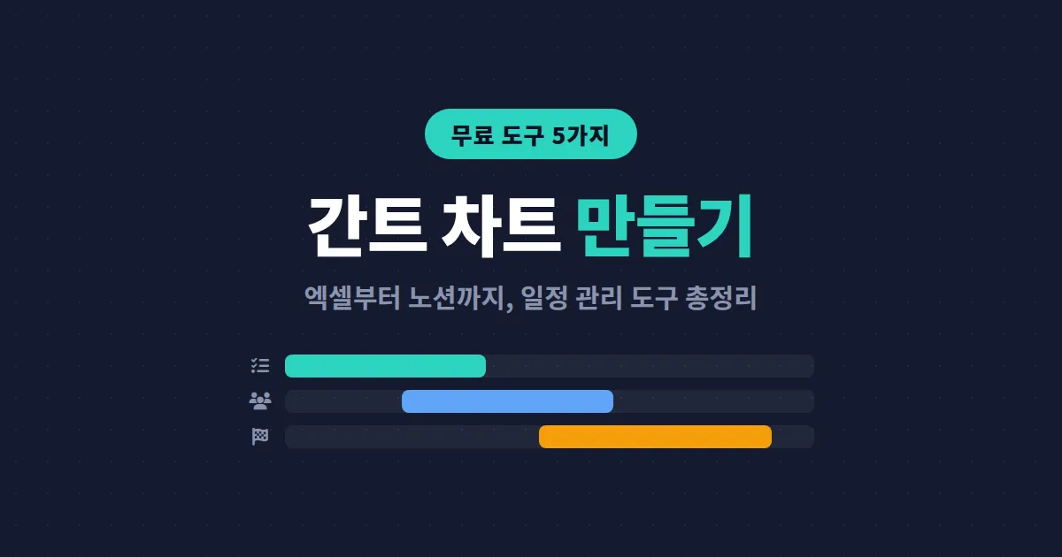 간트 차트 만들기 도구 추천 - 무료로 프로젝트 일정 관리 시작하는 5가지 방법