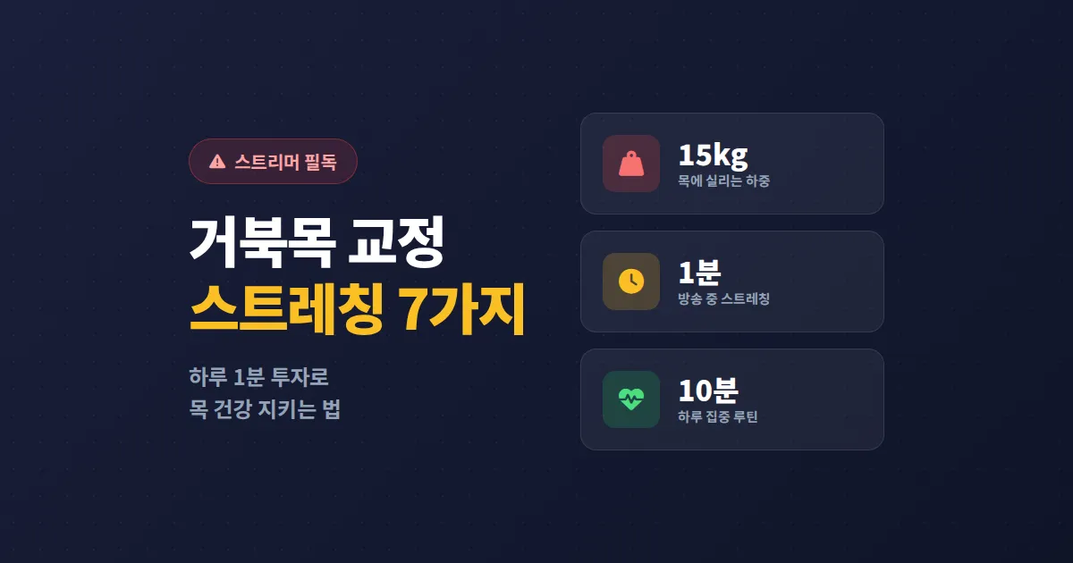 거북목 교정 스트레칭 7가지 - 장시간 방송하는 스트리머 목 건강 지키는 법