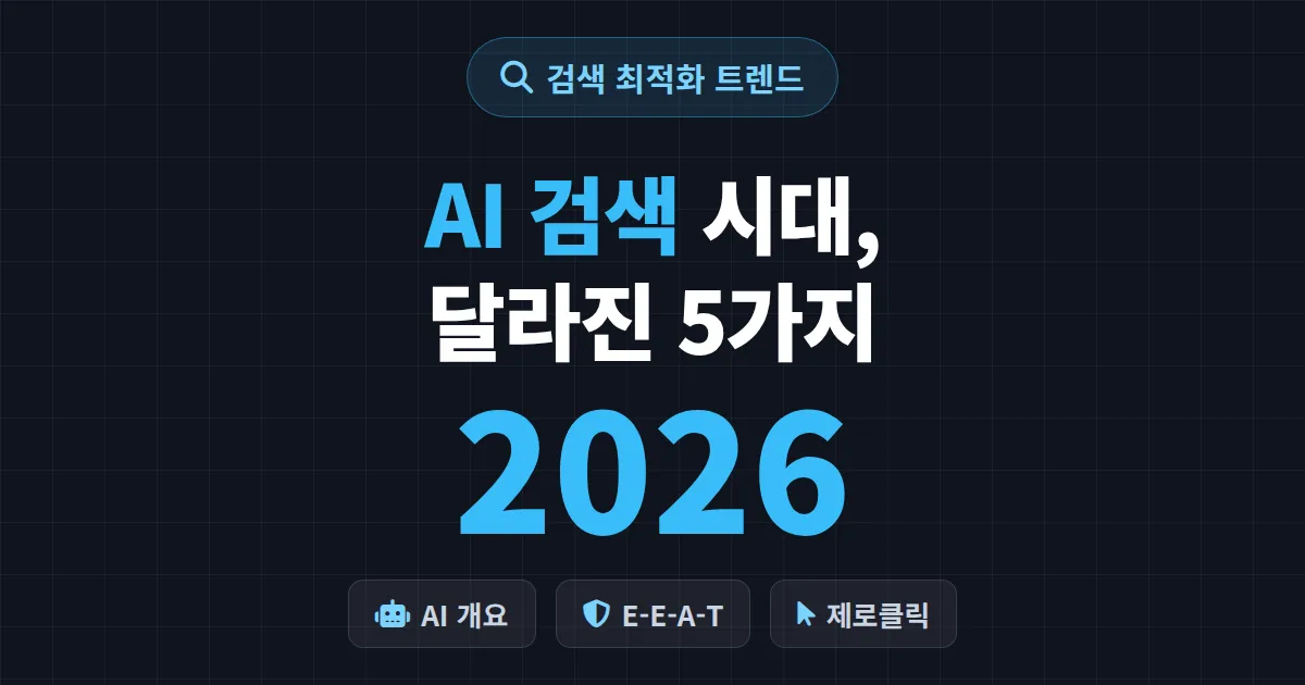 검색 최적화 트렌드 2026 - AI 검색 시대에 달라진 5가지 핵심 변화