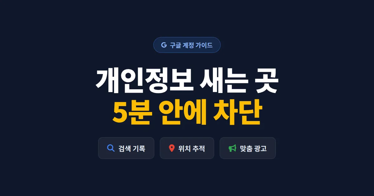 구글 개인정보 설정 완벽 가이드 - 검색 기록부터 광고 추적 차단까지