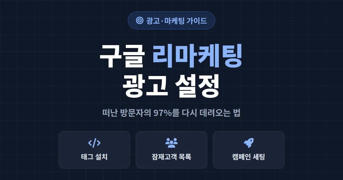 구글 리마케팅 광고 설정 방법 총정리 - 태그 설치부터 잠재고객 목록, 캠페인 운영까지
