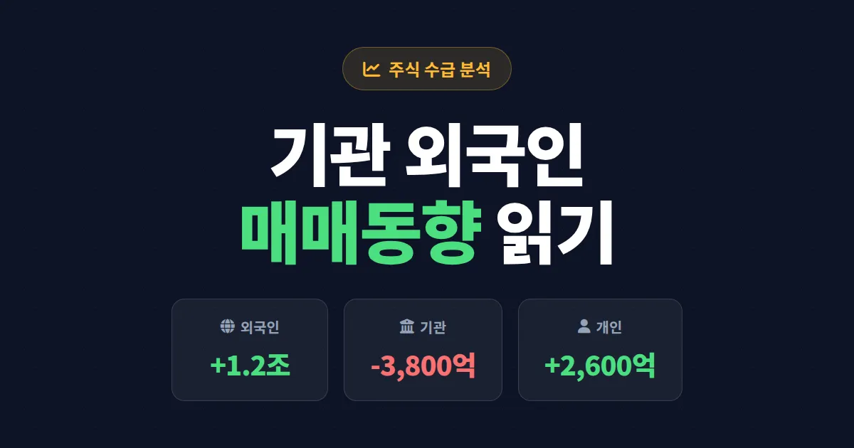 기관 외국인 매매동향 분석 완벽 가이드 - 수급 데이터로 주식 시장 흐름 읽는 법