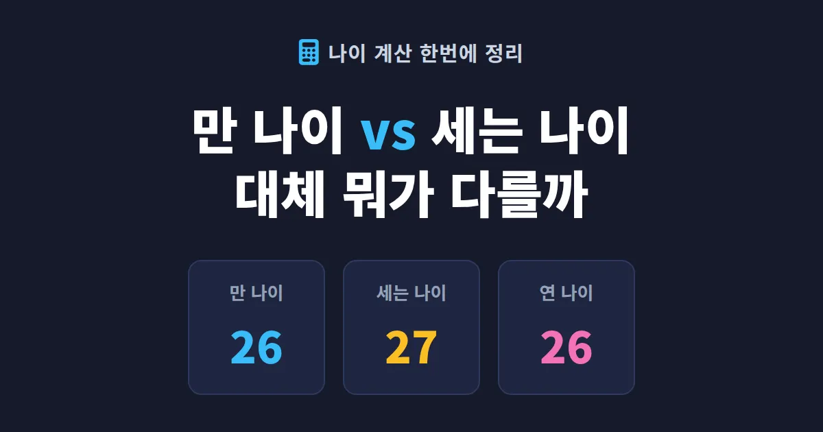 나이 계산 만나이 세는나이 차이 완벽 정리 - 헷갈리는 한국식 나이 한번에 이해하기
