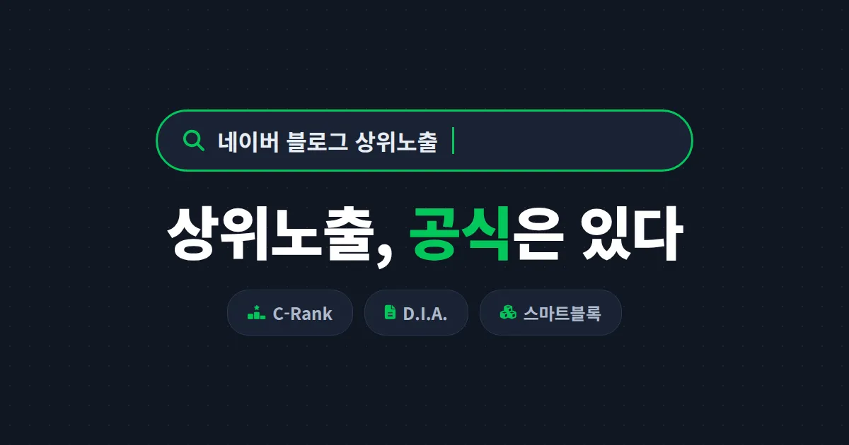 네이버 블로그 상위노출 방법 총정리 - C랭크부터 스마트블록까지 2026년 실전 전략