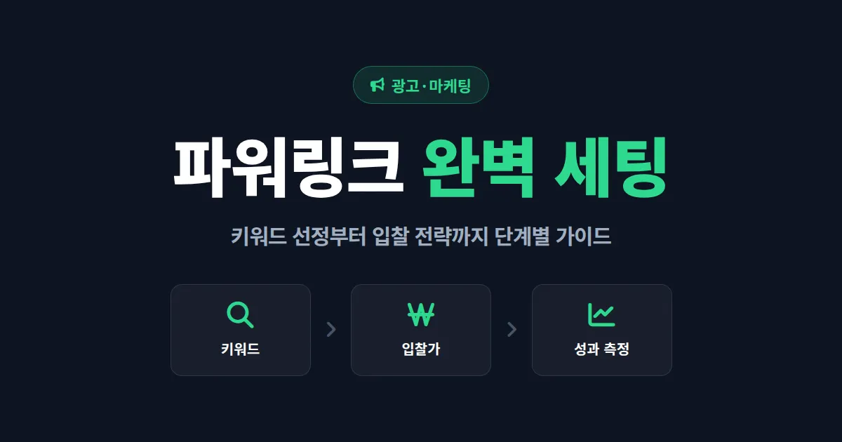 네이버 파워링크 광고 세팅 완벽 가이드 - 키워드 선정부터 입찰가까지