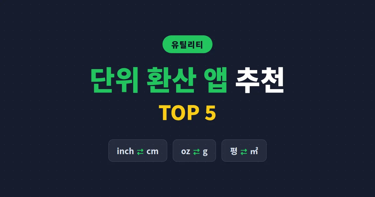 단위 환산 앱 추천 TOP 5 - 해외직구부터 요리까지 상황별 최고의 변환 도구 정리