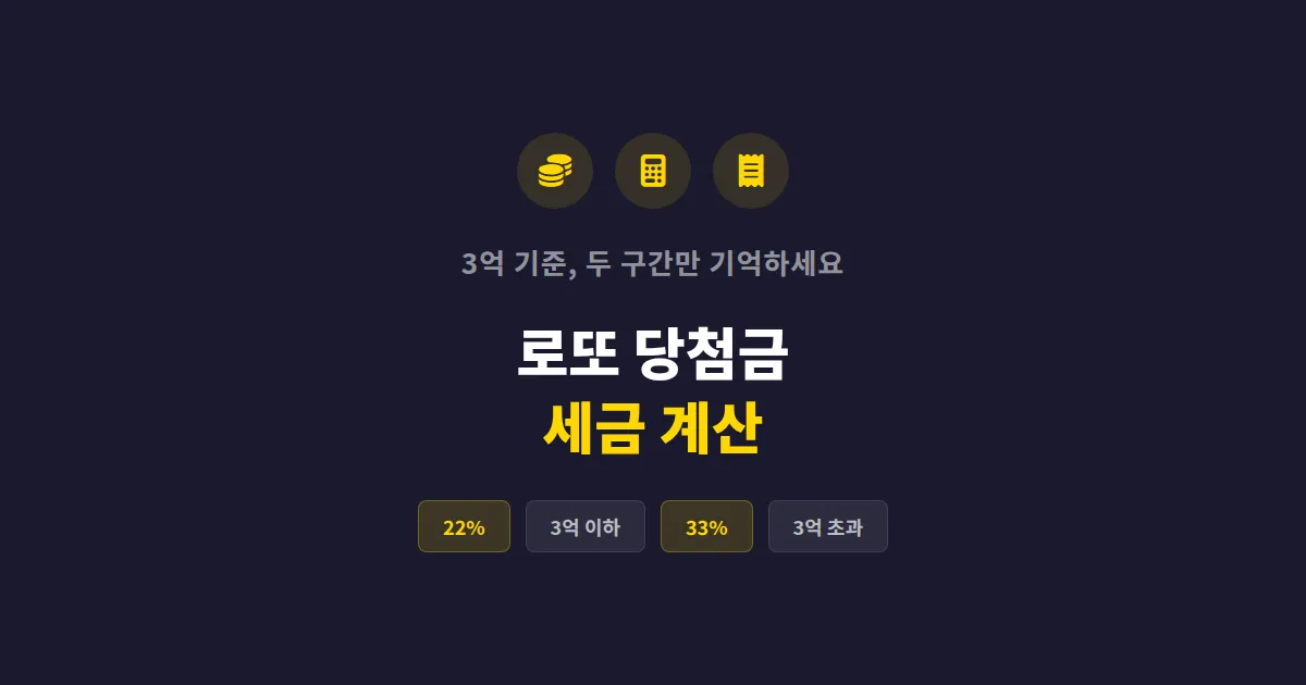 로또 당첨금 세금 계산 방법 - 등수별 실수령액과 세율 총정리
