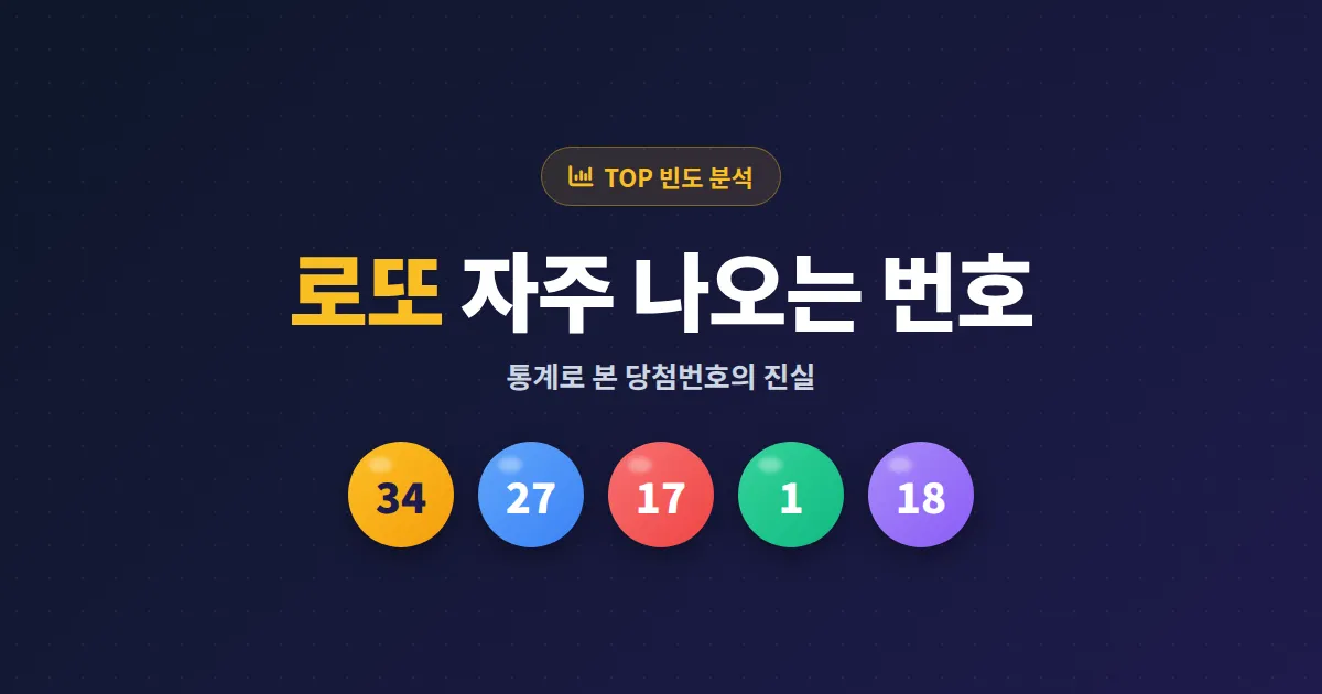 로또 자주 나오는 번호 TOP 10 통계 분석과 번호 선택 활용법 완벽 가이드