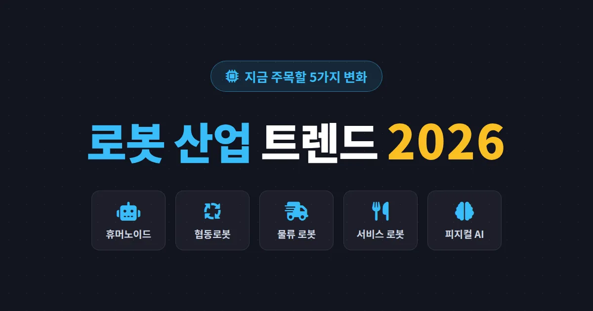 로봇 산업 트렌드 2026 - 휴머노이드부터 물류 로봇까지 지금 주목해야 할 5가지 변화