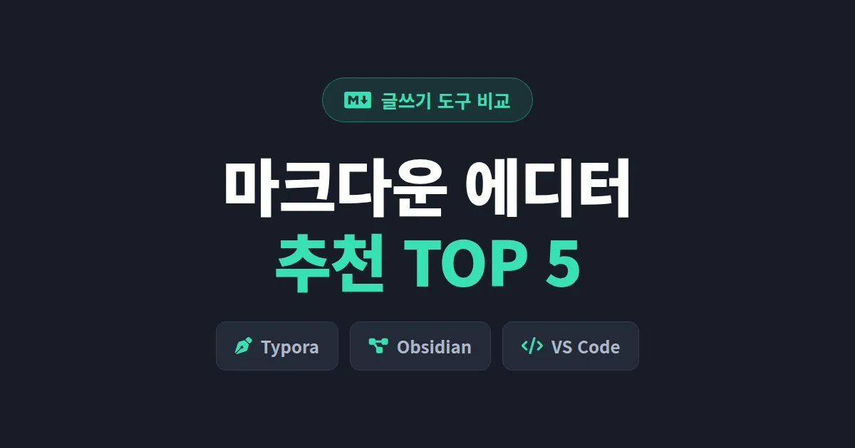 마크다운 에디터 추천 TOP 5, 무료부터 유료까지 글쓰기 도구 완벽 비교
