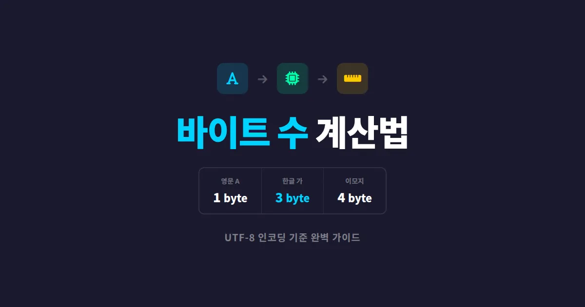 바이트 수 계산 방법 - 문자 인코딩별 정확한 크기 확인 가이드