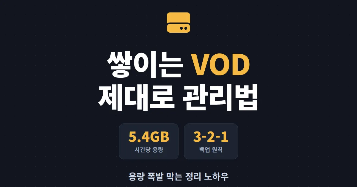 방송 VOD 저장 관리법 - 용량 폭발 막고 하이라이트까지 챙기는 정리 노하우