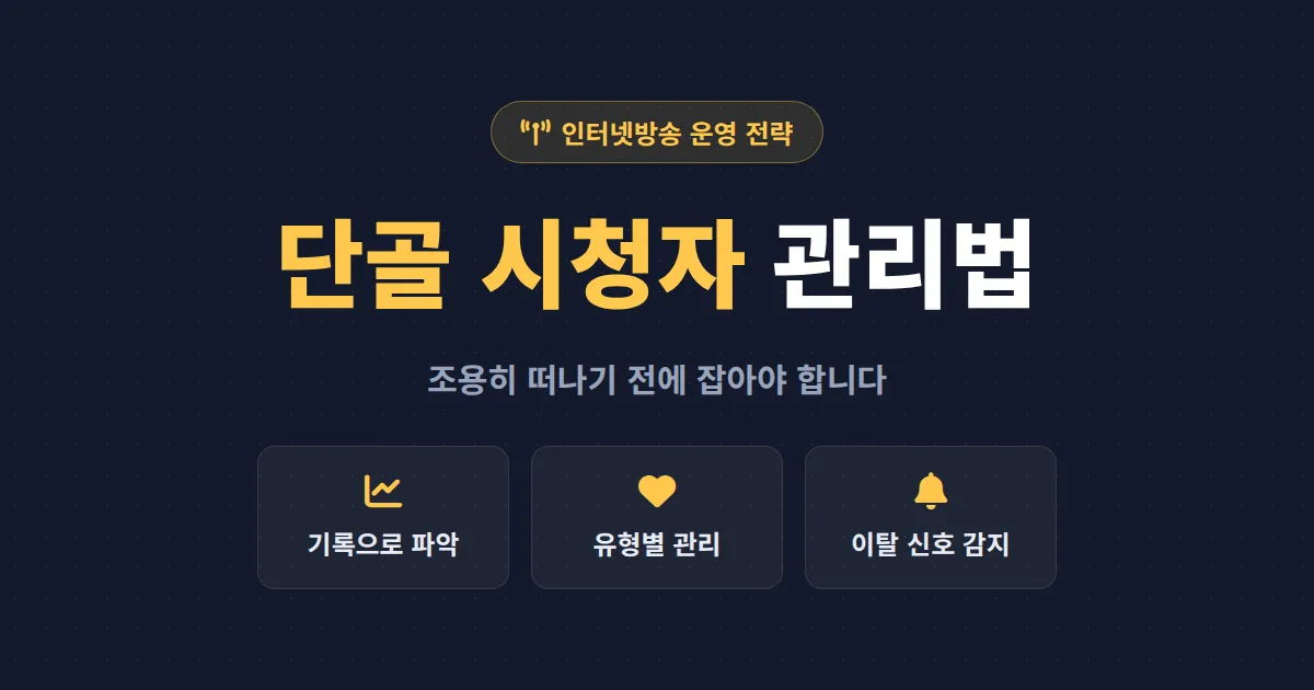 방송 단골 시청자 관리 완벽 가이드 - 떠나지 않는 팬층을 만드는 실전 운영 노하우