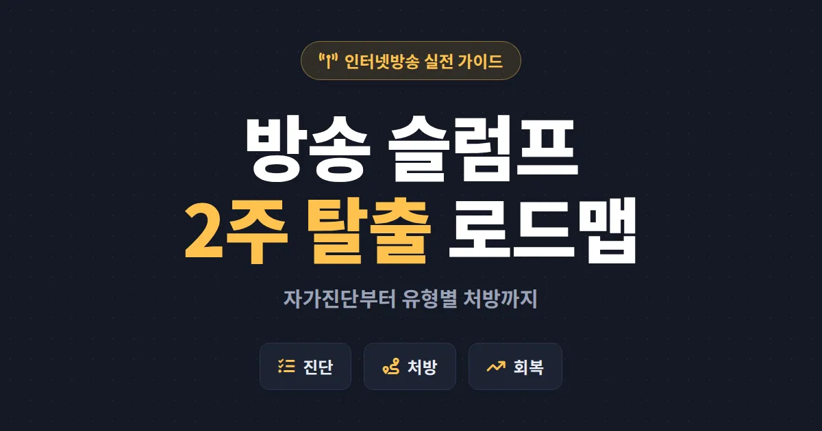 방송 슬럼프 탈출 실전 가이드 - 방송이 재미없어진 스트리머를 위한 2주 회복 로드맵