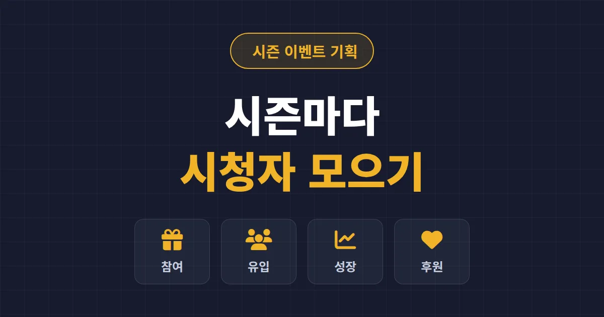방송 시즌 이벤트 기획 완벽 가이드 - 시즌마다 시청자 모으는 실전 전략