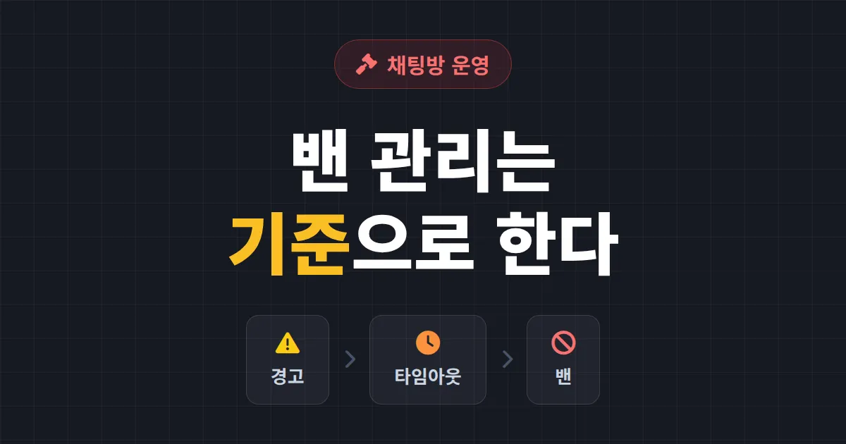 방송 시청자 밴 관리 기준 정리 - 감정 아닌 원칙으로 채팅방 운영하는 법