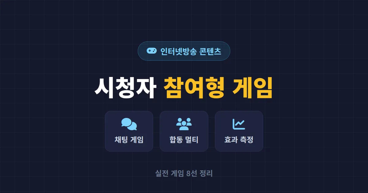 방송 시청자 참여형 게임 추천 - 채팅 참여율과 체류시간 높이는 실전 게임 8선