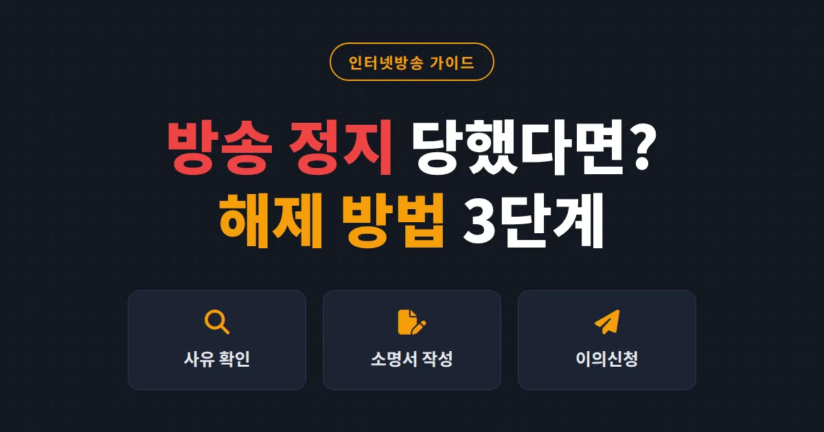 방송 정지 해제 방법 총정리 - 플랫폼별 이의신청 절차와 소명서 작성 요령