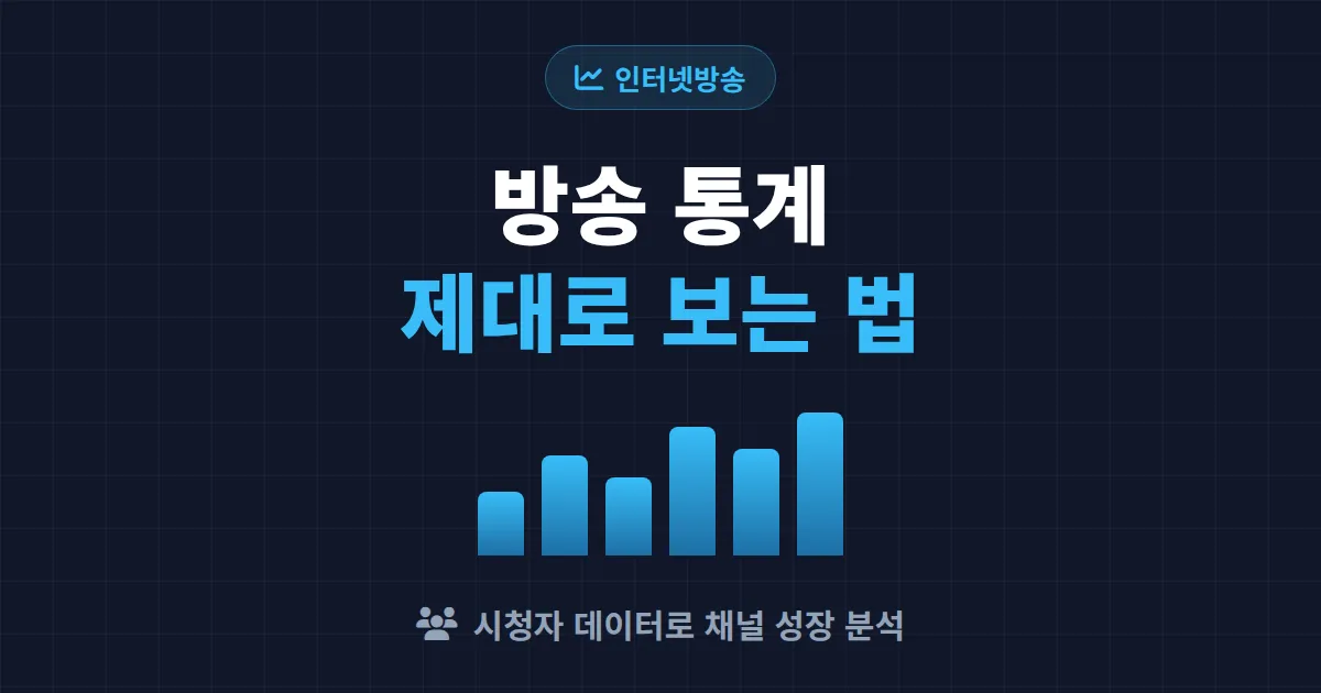방송 통계 확인 방법 총정리 - 시청자 데이터로 채널 성장 분석하기