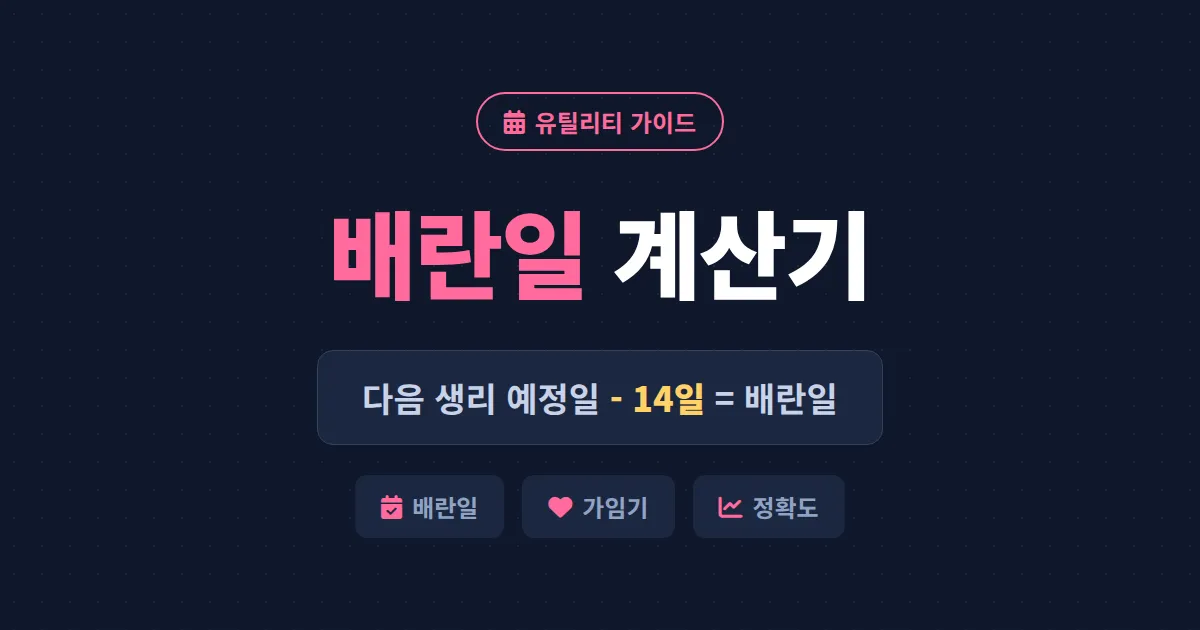 배란일 계산기 사용법 완벽 정리 - 가임기 계산 원리부터 정확도 높이는 방법까지