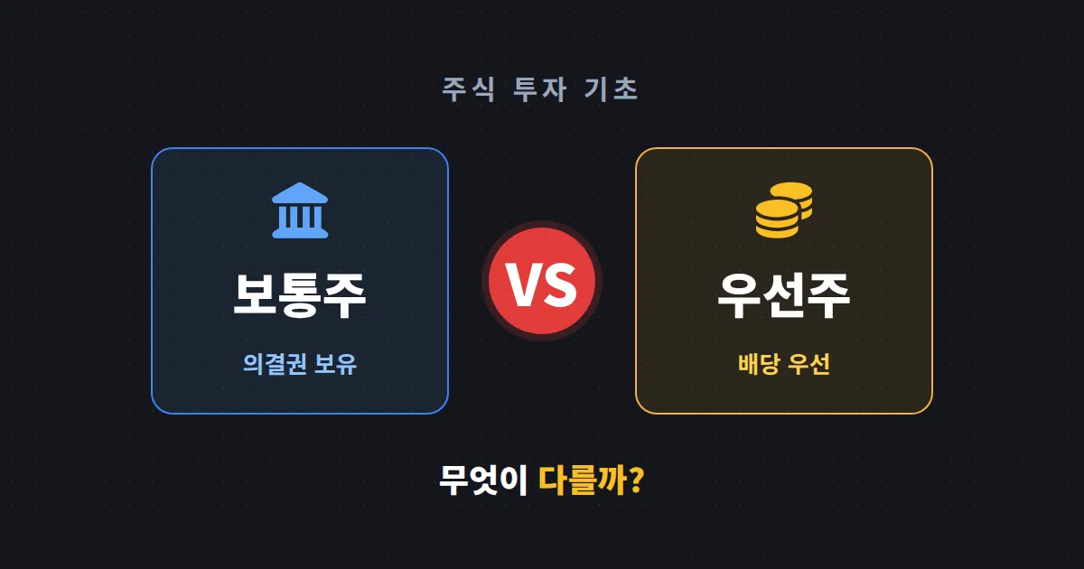 보통주 vs 우선주 차이 완벽 정리 - 의결권부터 배당 괴리율까지 한눈에
