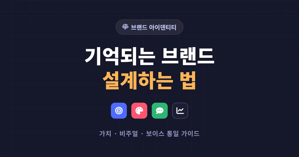 브랜드 아이덴티티 만들기 완벽 가이드 - 기억되는 브랜드를 설계하는 핵심 7요소