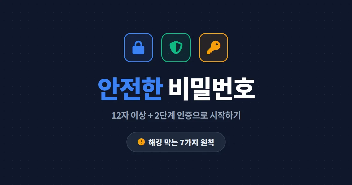 비밀번호 안전하게 만드는 법 - 해킹 막는 7가지 원칙과 비밀번호 관리 도구 활용법