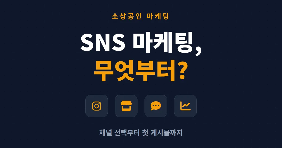 소상공인 SNS 마케팅 시작, 무엇부터 해야 할까 - 채널 선택부터 첫 게시물까지